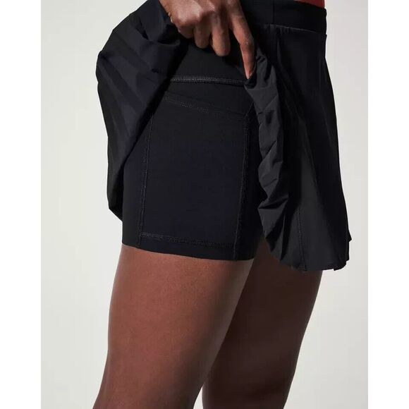 SPANX 50273R Womens Sz M Black Built-In Figure-Shaping Shorts Pleated Skort - Picture 7 of 9